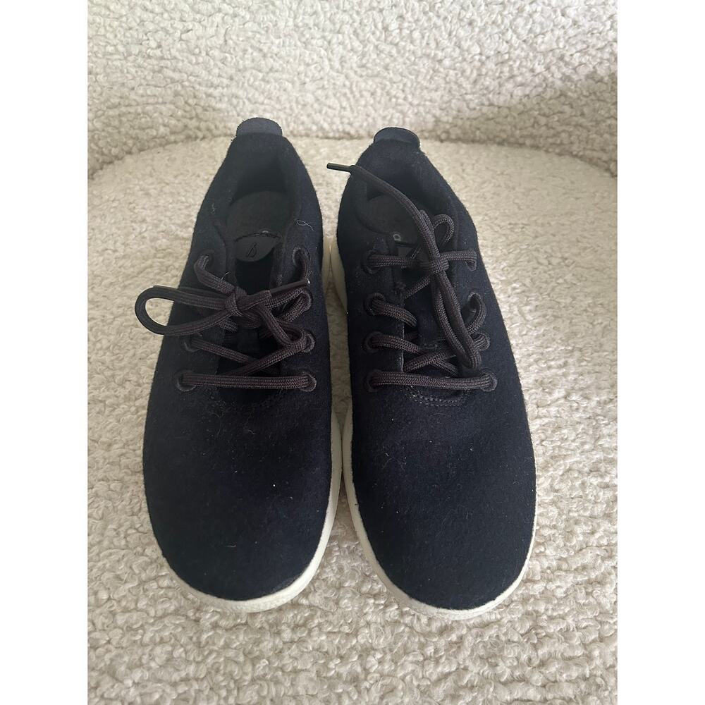Allbirds Women's Wool Runner Black White Shoes - 8